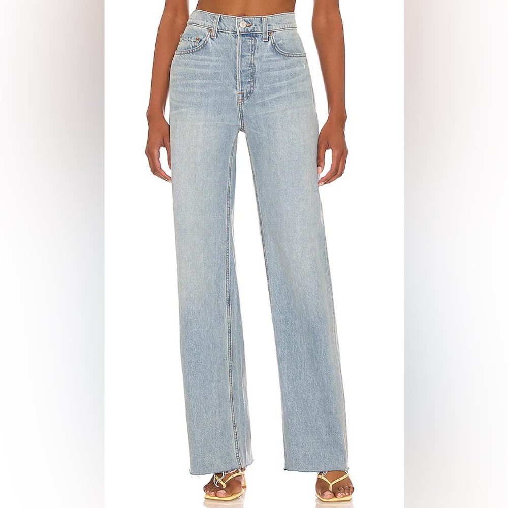GRLFRND Brooklyn High Rise Straight Jeans in Crystal Cove